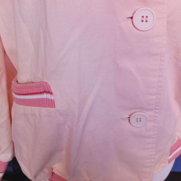 SIM RARE Vintage Pink Jacket Babble Flappers Pink with Plaid Size S/M 60s Ringer - Picture 5 of 7